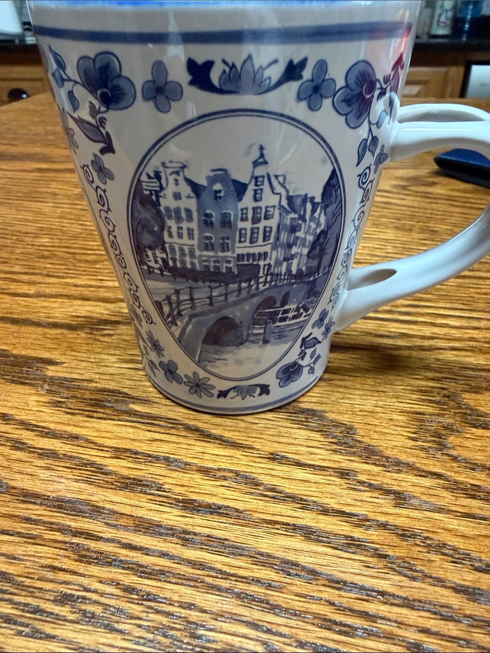 Vintage Amsterdam Delfts Total Dutch Collectable White Ceramic Cup
